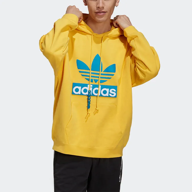 Adidas Originals BIG TREFOIL HOODIE Sweatshirt Men's Sunlight Yellow-3