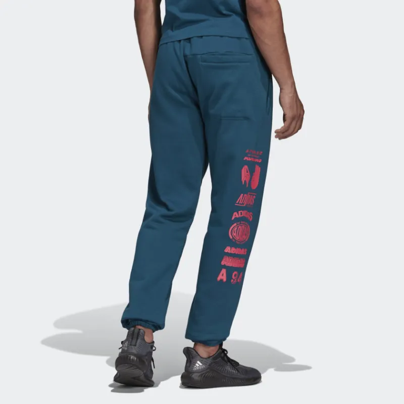 Adidas Knitted Sweatpants Men Blue-2