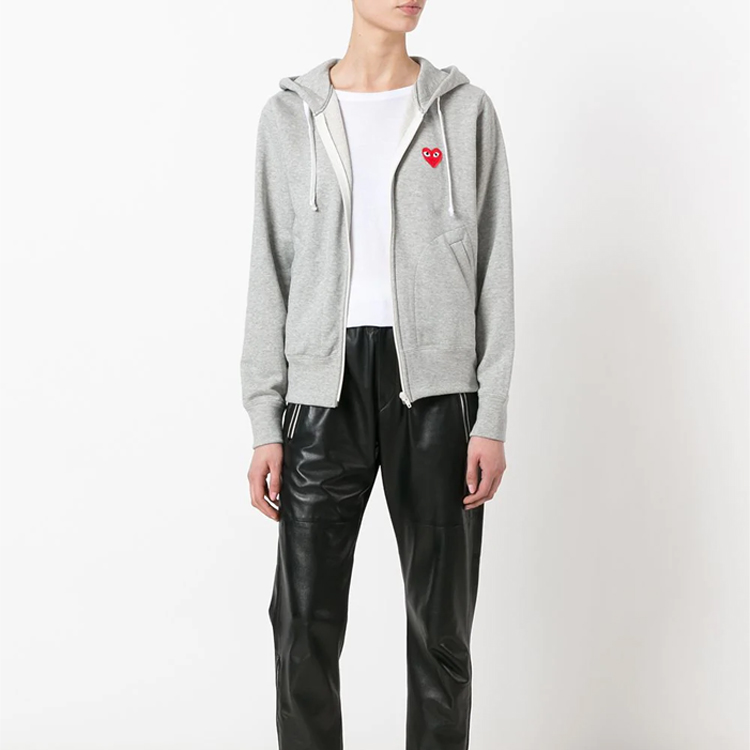 Comme des Garcons Play Red Heart Zip Up Hoodie Navy - US