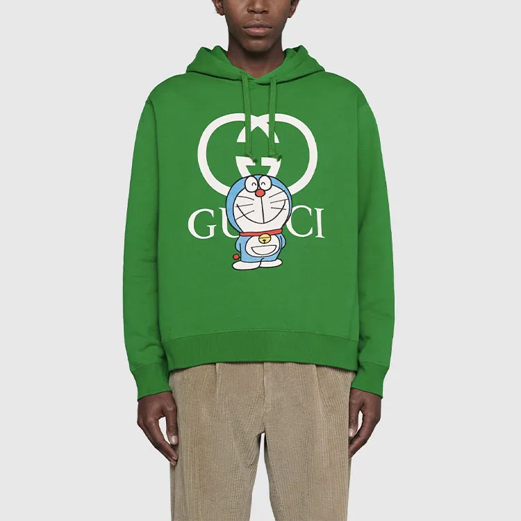 Doraemon X GUCCI Sweatshirts Unisex Green-2