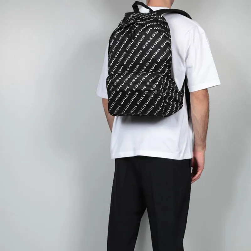 Balenciaga WHEEL Nylon Fabric Backpack Unisex Black-5