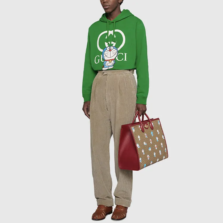 Doraemon X GUCCI Sweatshirts Unisex Green-1