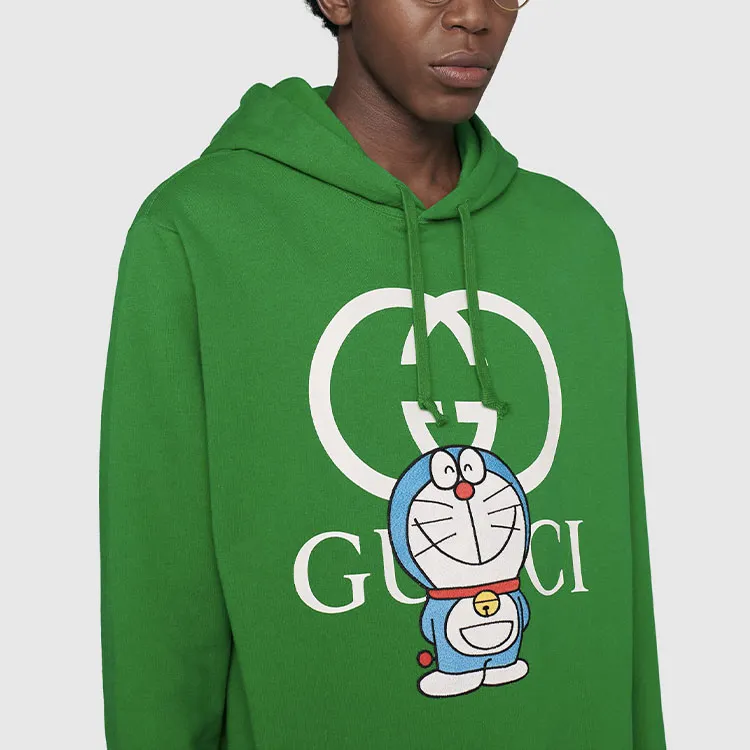 Doraemon X GUCCI Sweatshirts Unisex Green-4