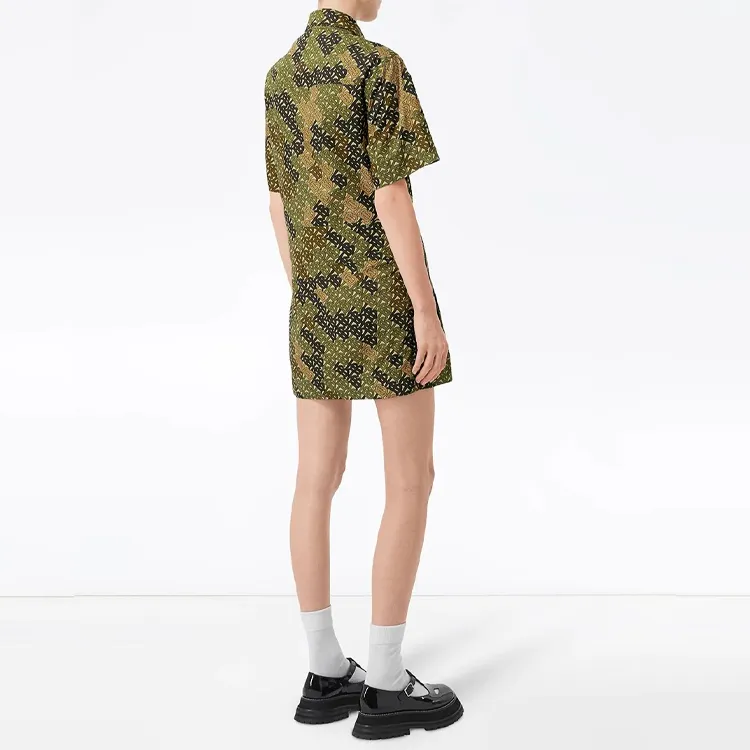 Burberry Short-Sleeved Dresses Women's Army Green-2