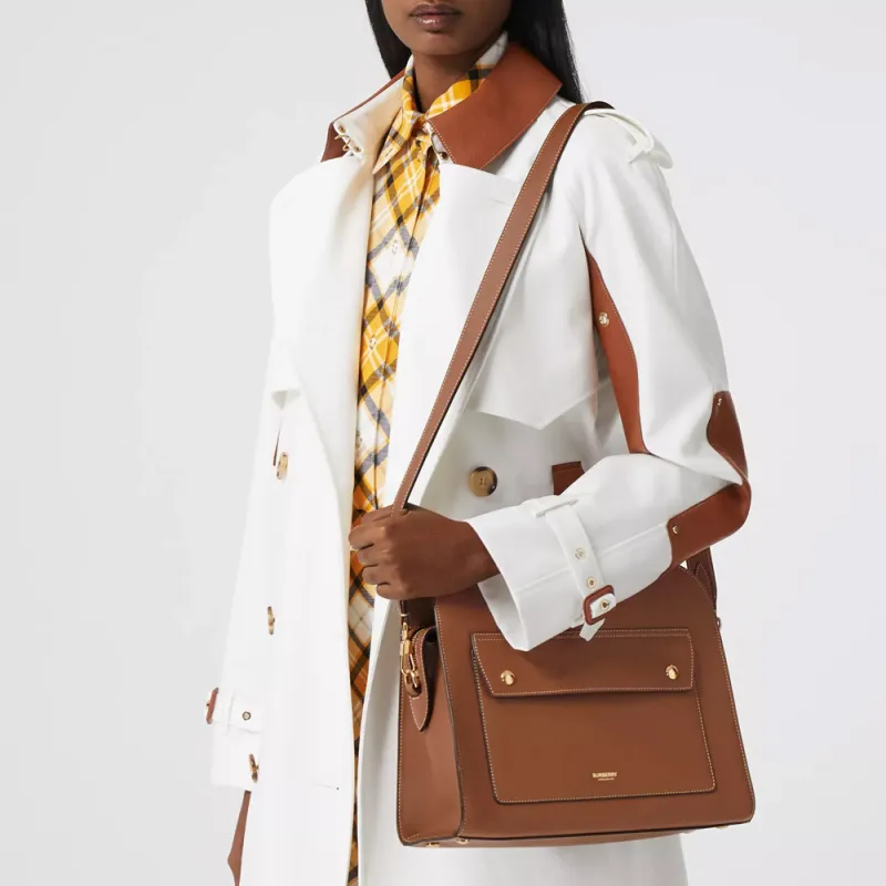 Burberry Leather Shoulder Bag, Crossbody Bag, Handbag Small Size Women's Malt Brown-3