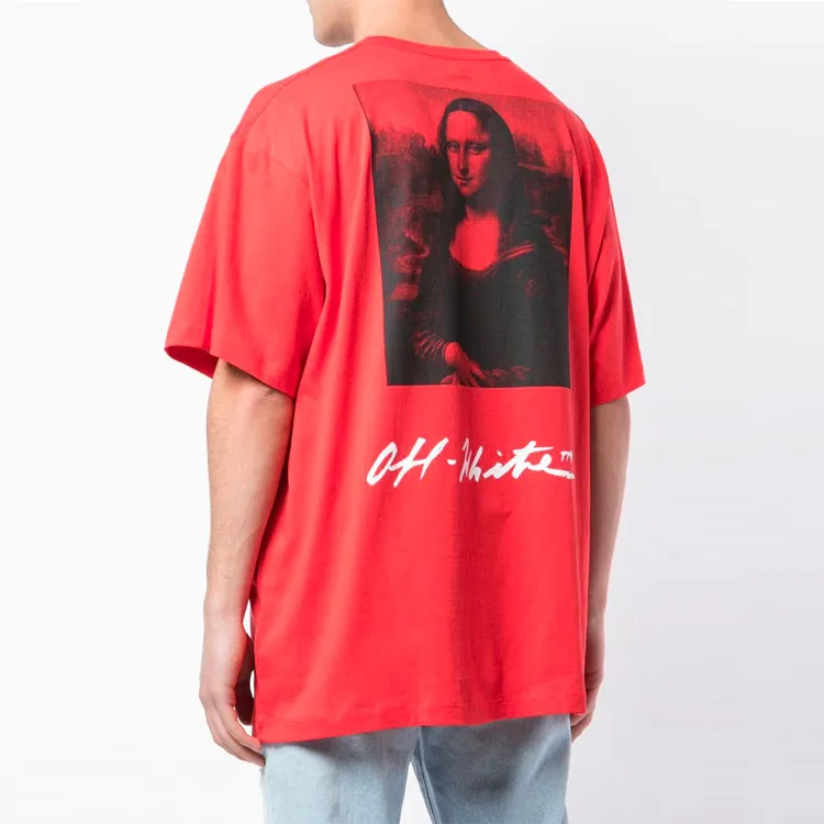 OFF WHITE Slim Fit Monalisa Graphic Print T Shirt-3