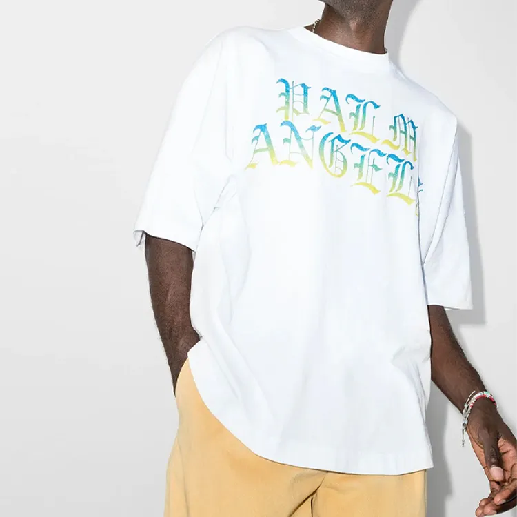 PALM ANGELS Degradé Logo Print Cotton T shirt-3