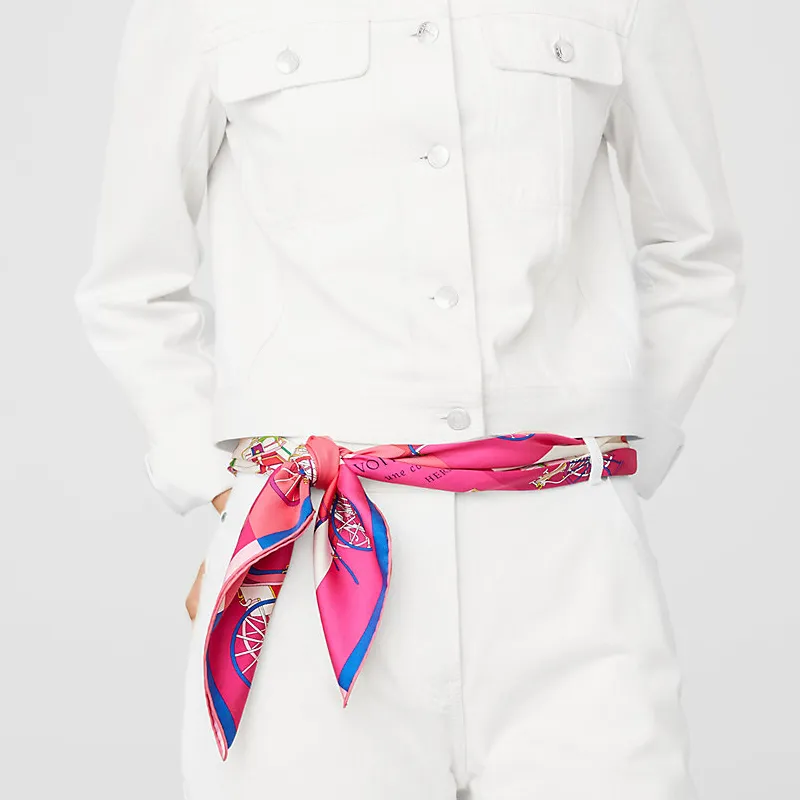 HERMES Silk Scarves Women's Pink-1