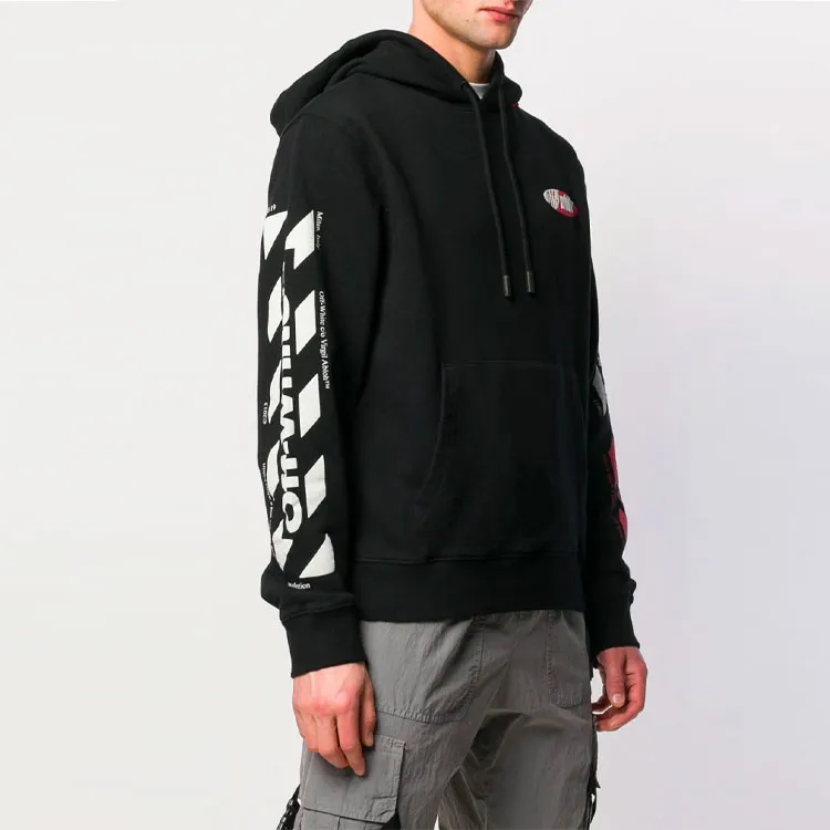 OFF WHITE Diagonal Split Logo Hoodie-3