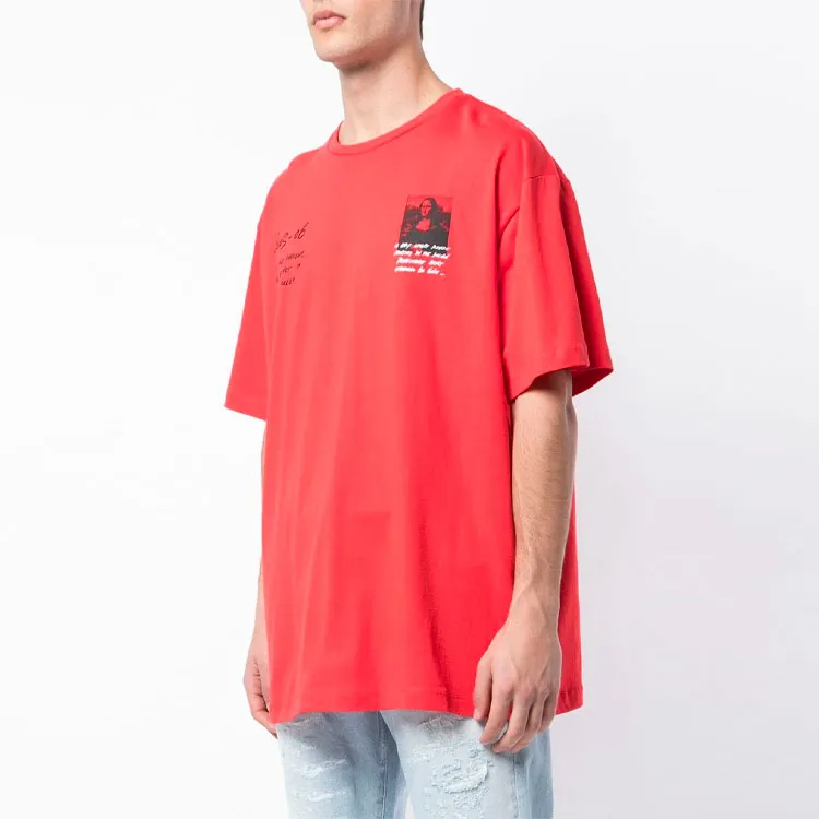 OFF WHITE Slim Fit Monalisa Graphic Print T Shirt-4