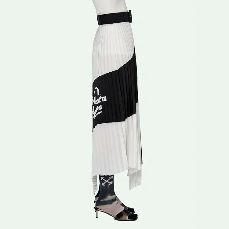 OFF-WHITE SS21 Casual Long Skirts Women's Black/White-4