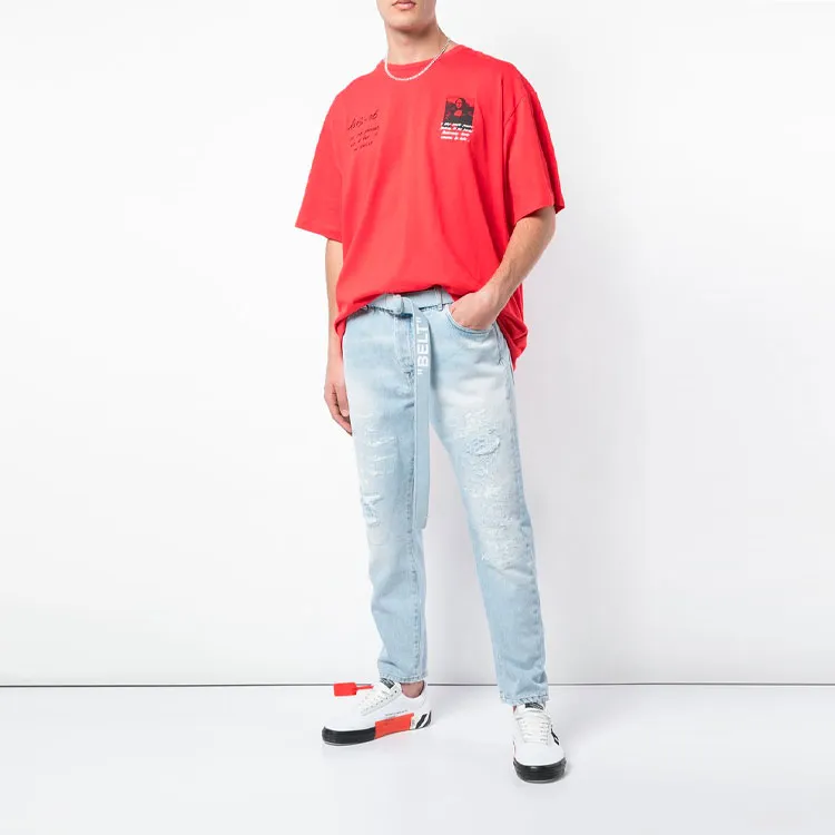 OFF WHITE Slim Fit Monalisa Graphic Print T Shirt-2