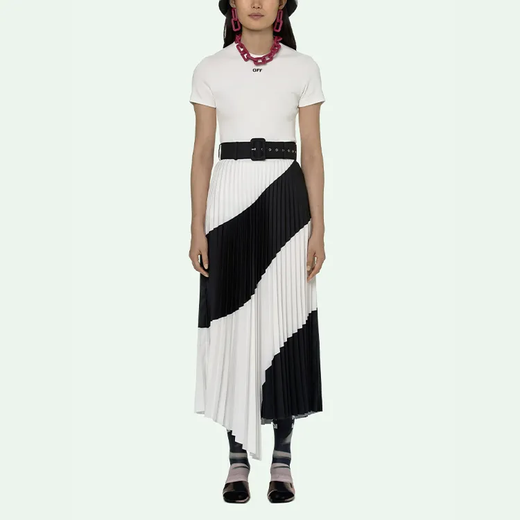 OFF-WHITE SS21 Casual Long Skirts Women's Black/White-1