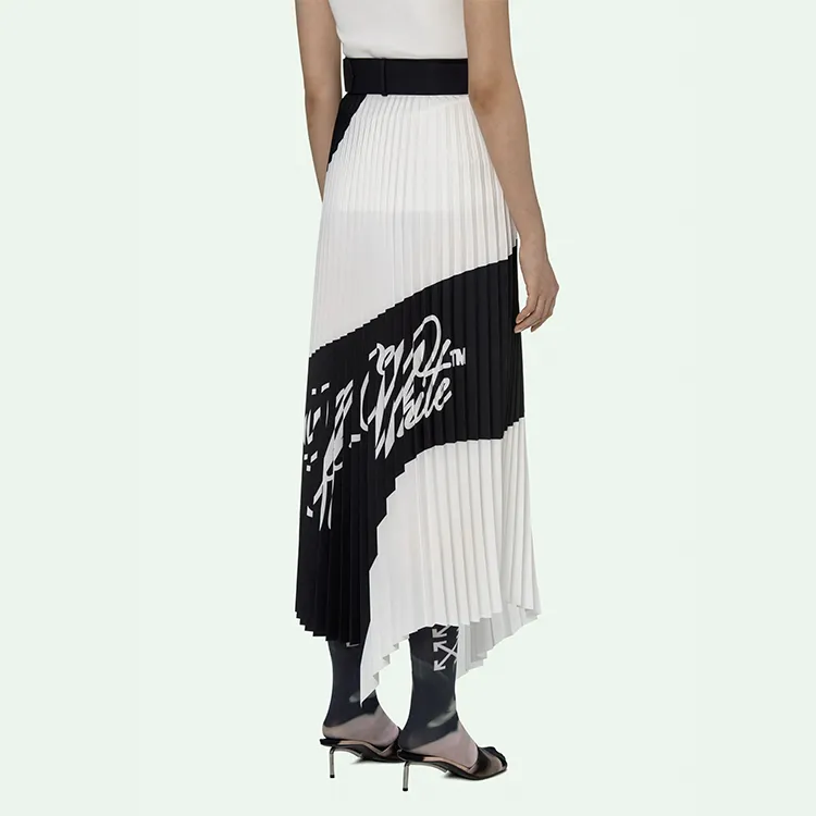 OFF-WHITE SS21 Casual Long Skirts Women's Black/White-3
