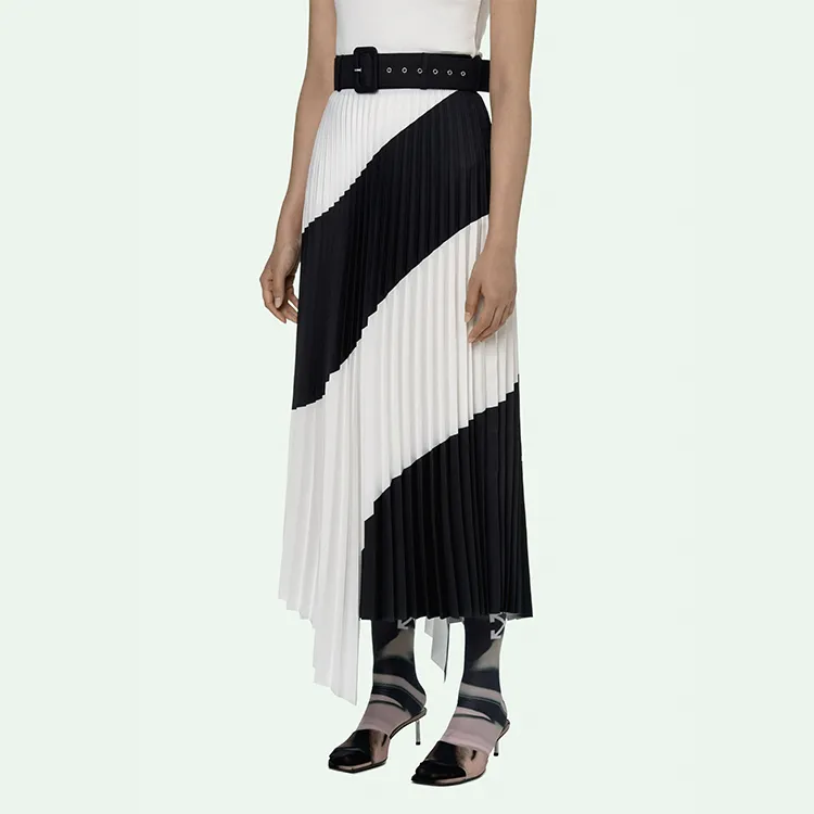 OFF-WHITE SS21 Casual Long Skirts Women's Black/White-2