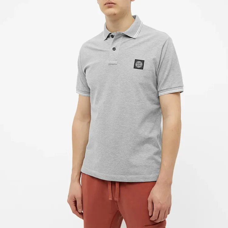 STONE ISLAND Compass Patch Short Sleeved Polo Shirt-1