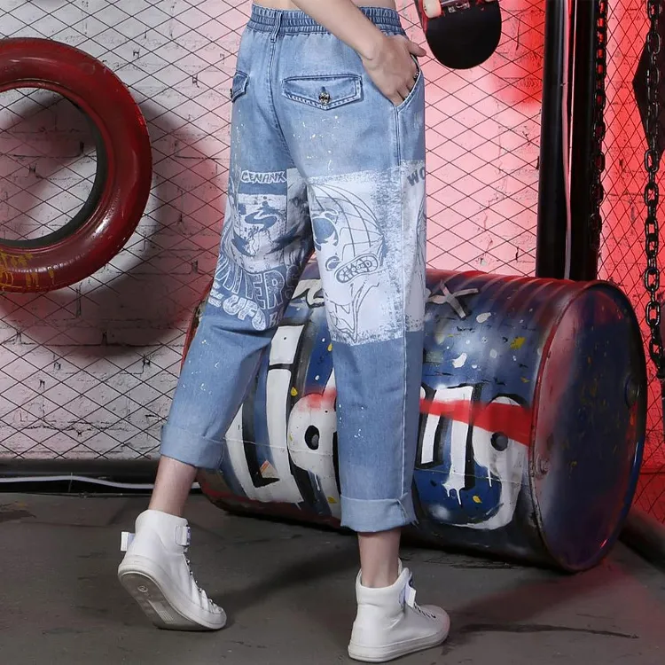 GENANX Straight Jeans Unisex Sky Blue-4