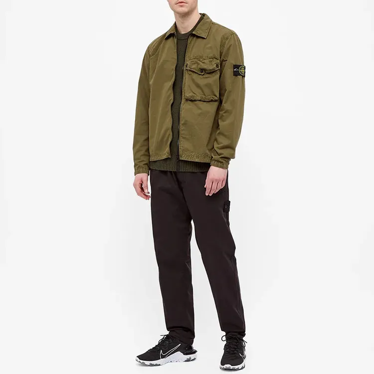 STONE ISLAND Jackets Men Olive Green-1
