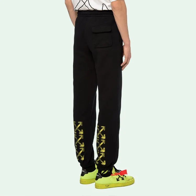 OFF WHITE FW19 Knitted Sports Pants Men's Black-3