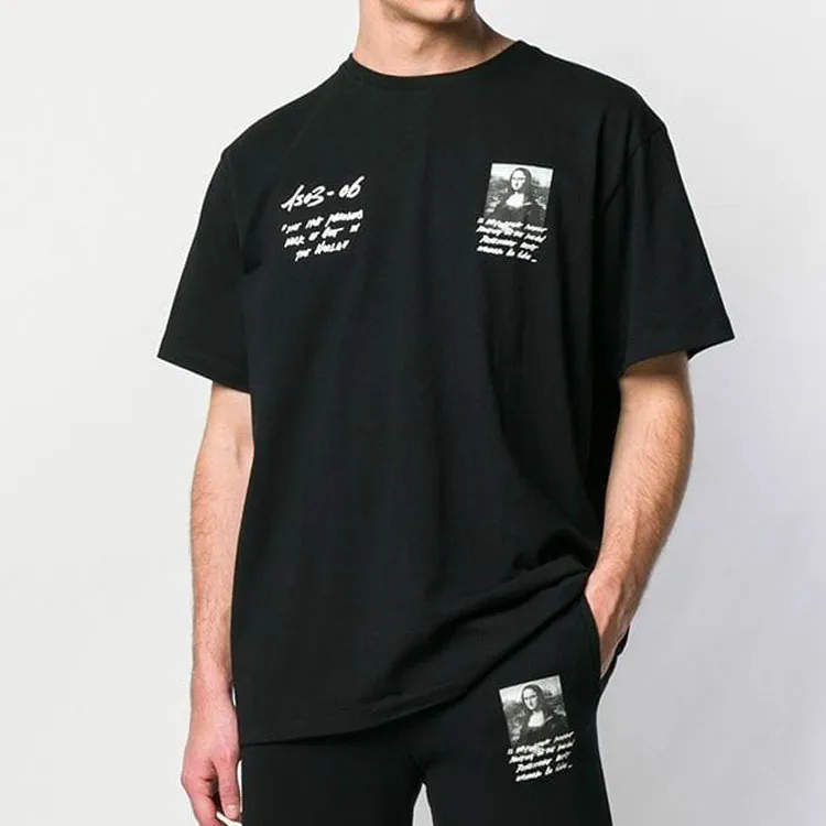 OFF WHITE Slim Fit Monalisa Graphic Print T Shirt-3