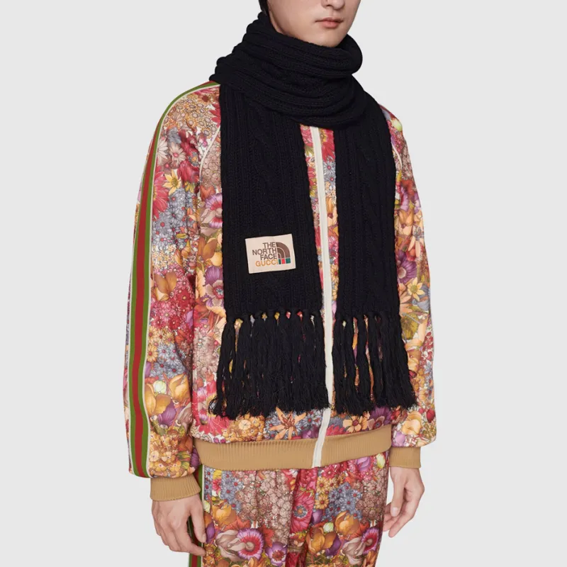 GUCCI Gucci X The North Face Wool Knit Scarves Unisex-1