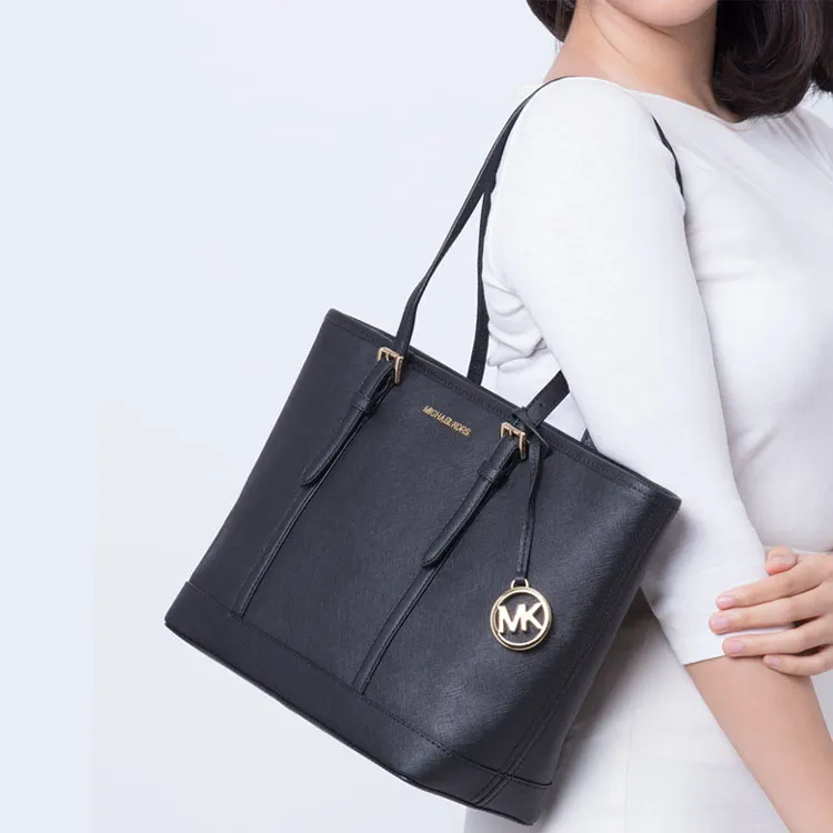 MICHAEL KORS Jet SetJet Set Travel Cow Leather Tote Bag Shopping Bag Handbag Crossbody Bag Shoulder Bag Women's Black-4