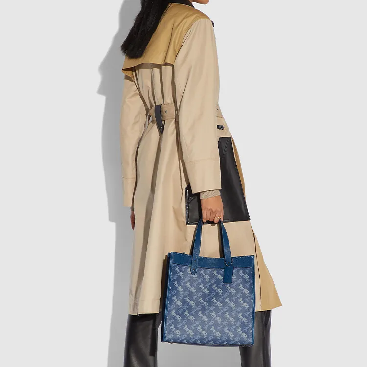 COACH Field Leather Tote Bag, Shopping Bag, Shoulder Bag, Crossbody Bag, Handbag Tubas Women's Blue-5