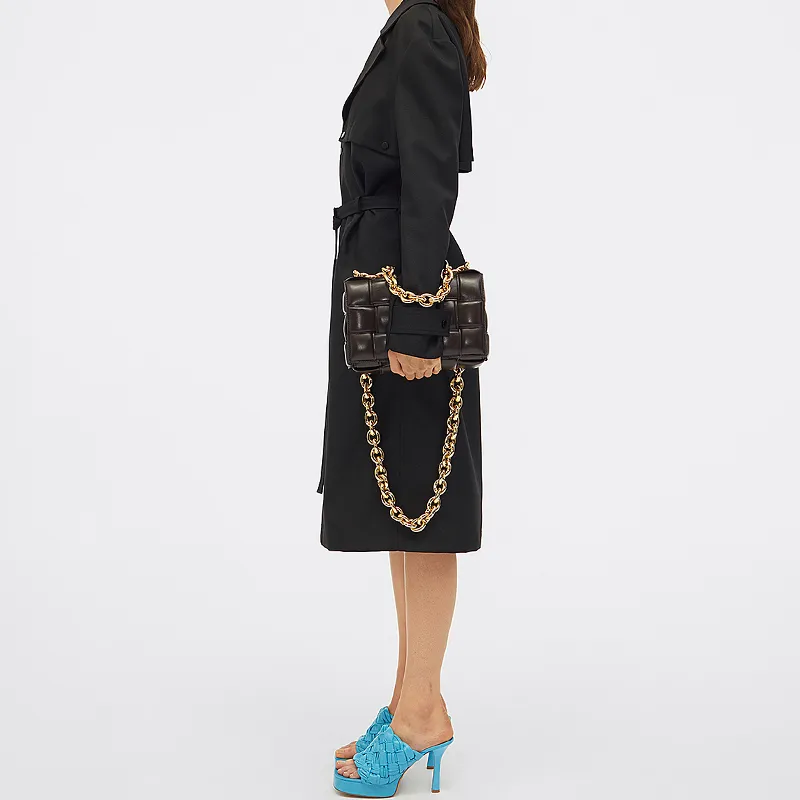 Bottega Veneta Chain Cassette Padded Intreccio Shoulder Bag Fondant-7