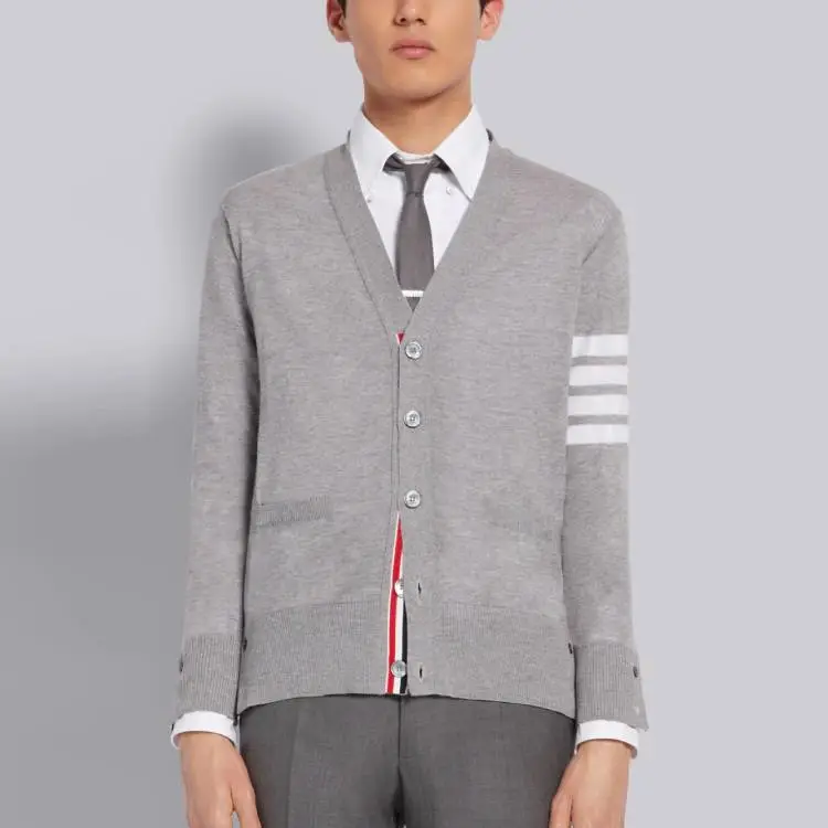 THOM BROWNE 4 Bar Cardigan-5