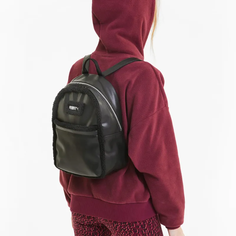 PUMA Leather Polyester Backpack Regular Unisex Black-1