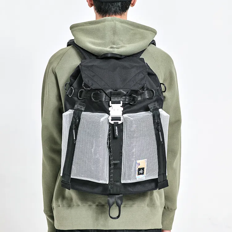 The MAD HATcher Polyester Backpack Regular Unisex Black/Transparent-3
