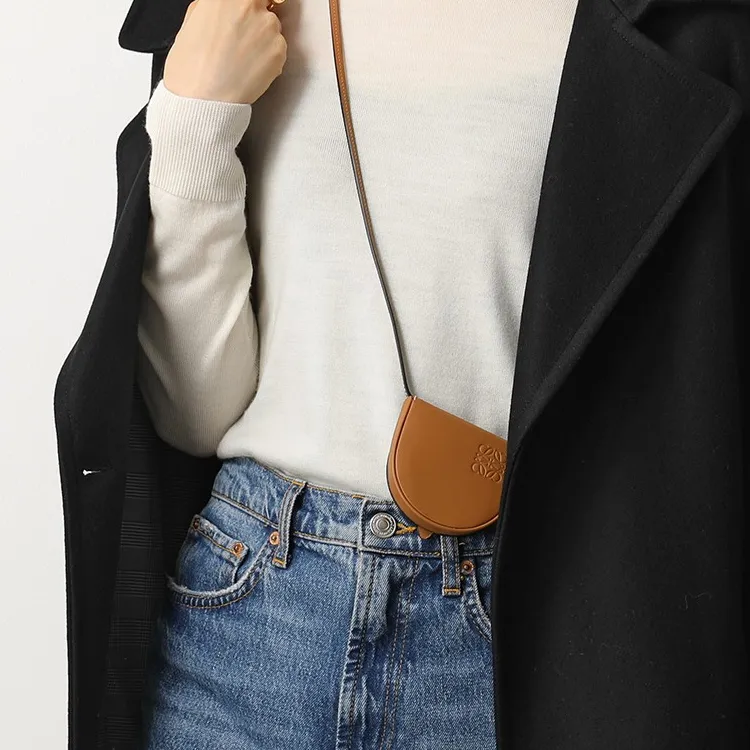 LOEWE Heel Cow Leather Horseshoe Bag, Crossbody Bag, Shoulder Bag Women's Brown-8