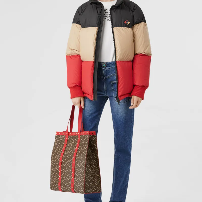 Burberry Canvas Tote Bag Shopping Bag Handbag Unisex Red-7
