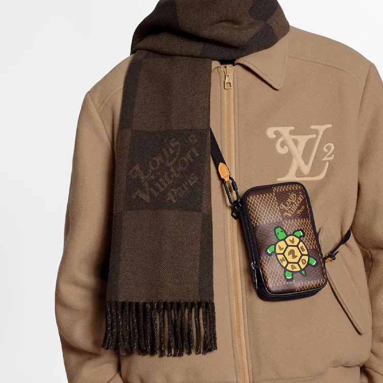 LOUIS VUITTON X NIGO Double Phone Pouch Unisex Brown-7