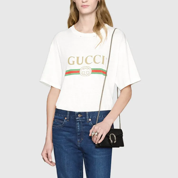 GUCCI Dionysus Super Mini Leather Chain Shoulder Bag Black-8