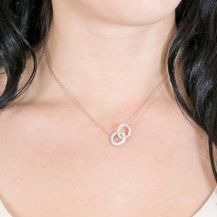 Swarovski Dextera Rose Gold Plated Necklaces Women's White/Rose Gold Tone Plated-2