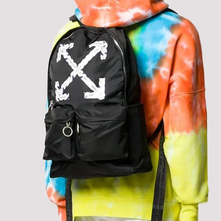 OFF WHITE Airport Tape Diagonal Arrows Backpack Black/Purple-5