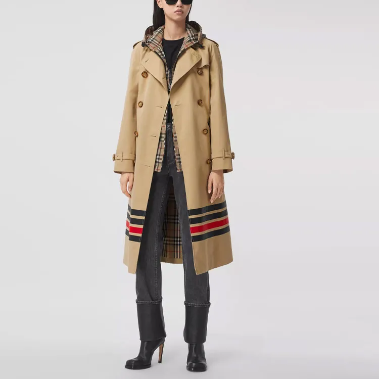 Burberry Trench Coats Women's Brown-3