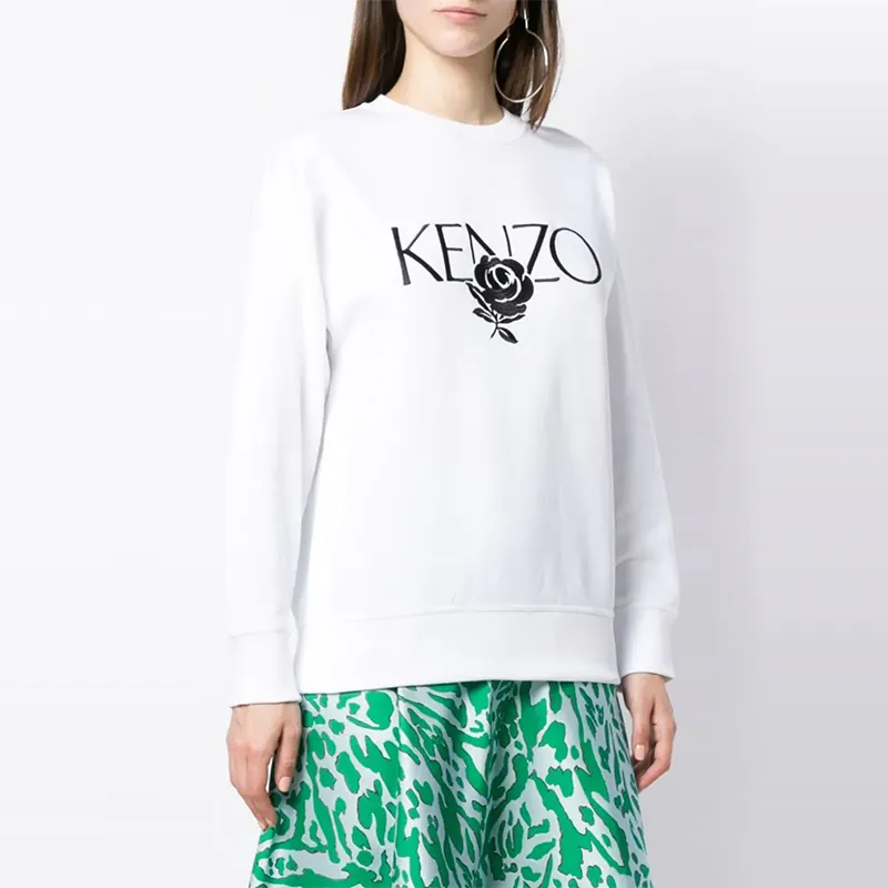 KENZO Letter Logo Sweatshirts Women's White-4