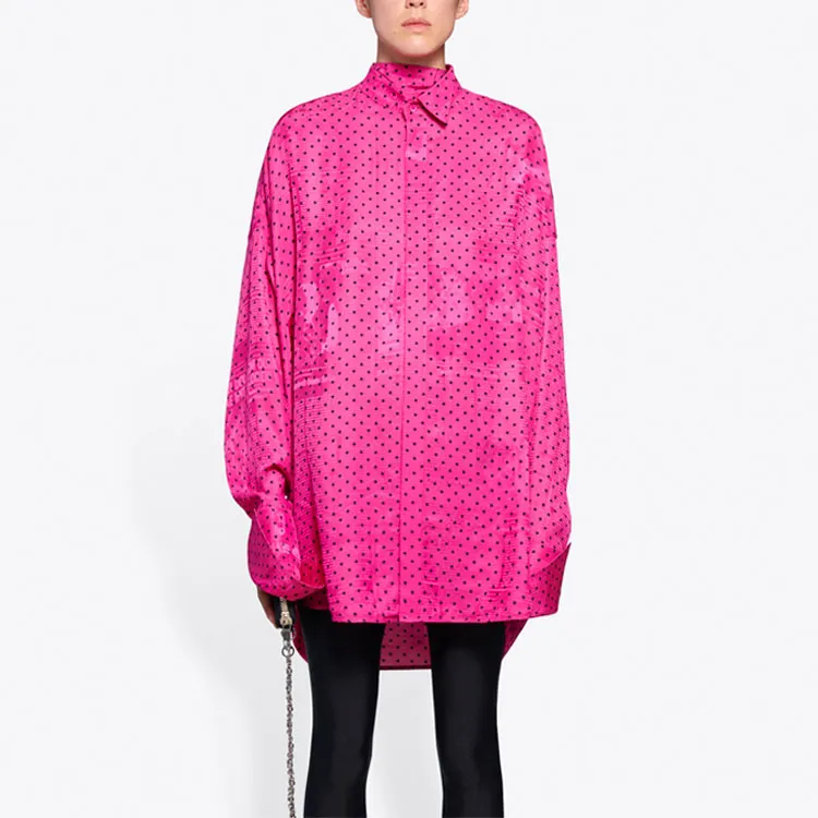 Balenciaga Fluid Scarf Tuxedo Shirt 'Pink/Black'-2