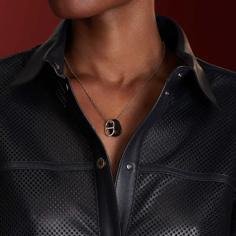 HERMES O'Maillon Calfskin Necklaces Men's-3