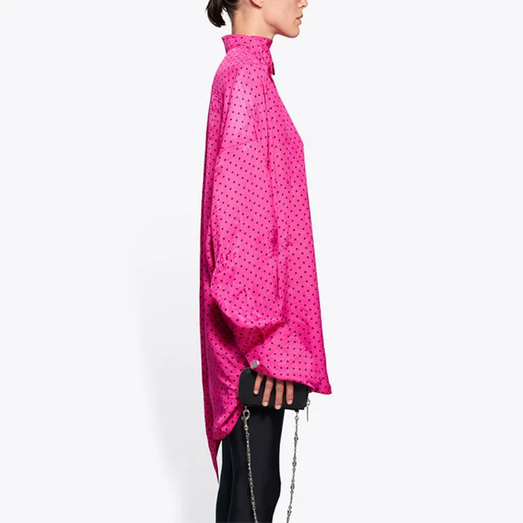 Balenciaga Fluid Scarf Tuxedo Shirt 'Pink/Black'-5