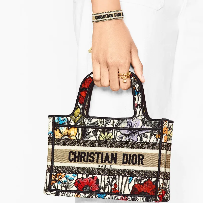 DIOR BookTote Canvas Canvas Bag Tote Bag Shopping Bag Handbag Mini Women's Multicolor-7