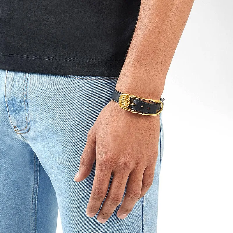 VERSACE Wristbands Men Black-4