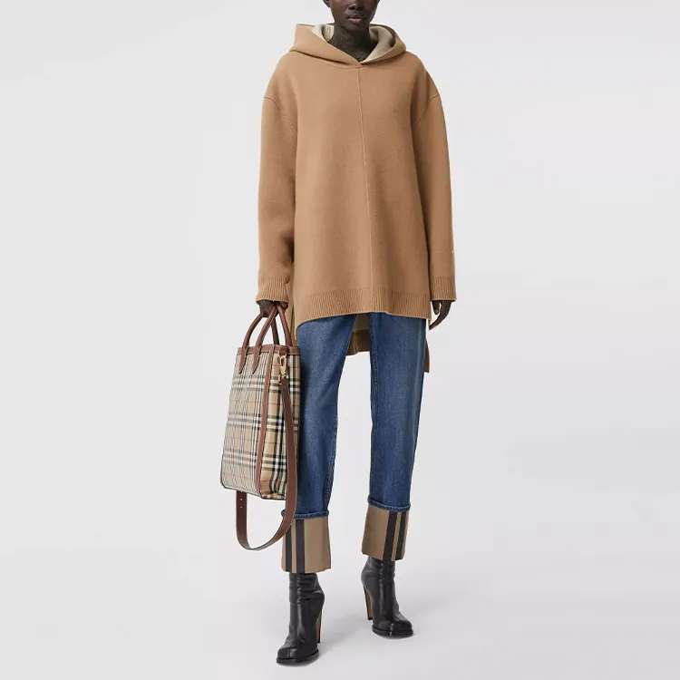 Burberry Loose Fit Knitwear Women's Warm Camel-1
