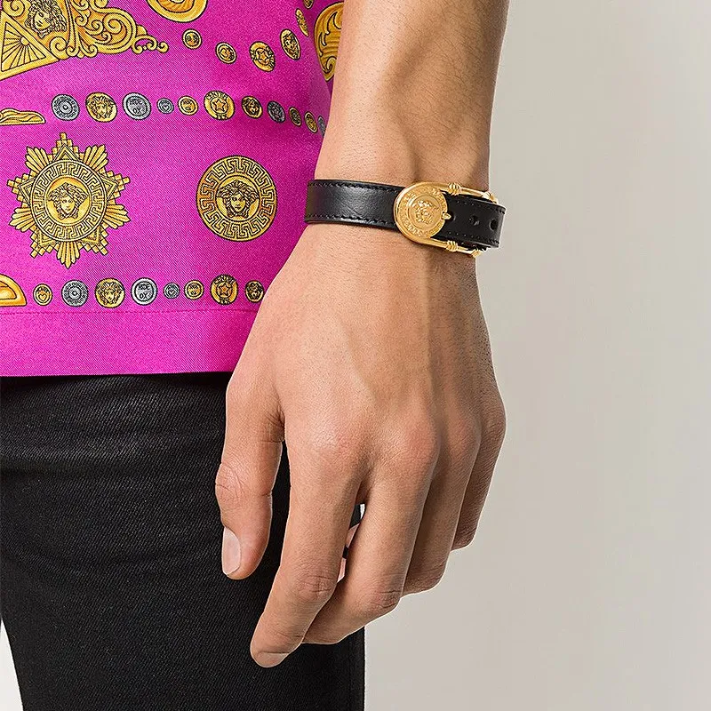 VERSACE Wristbands Men Black-3
