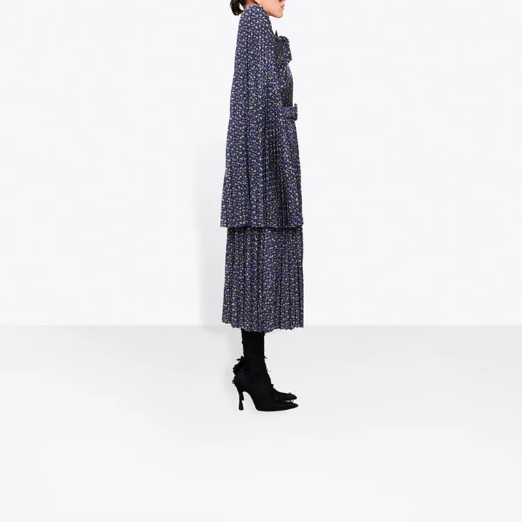 Balenciaga Long-Sleeved Dresses Women's Blue-4