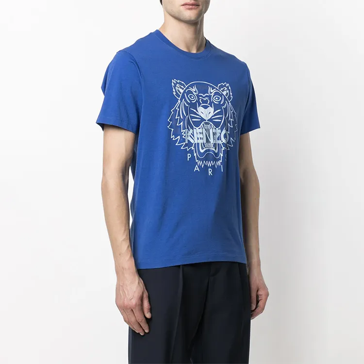 KENZO SS21 Classic Tiger Print Tee Royal Blue-5