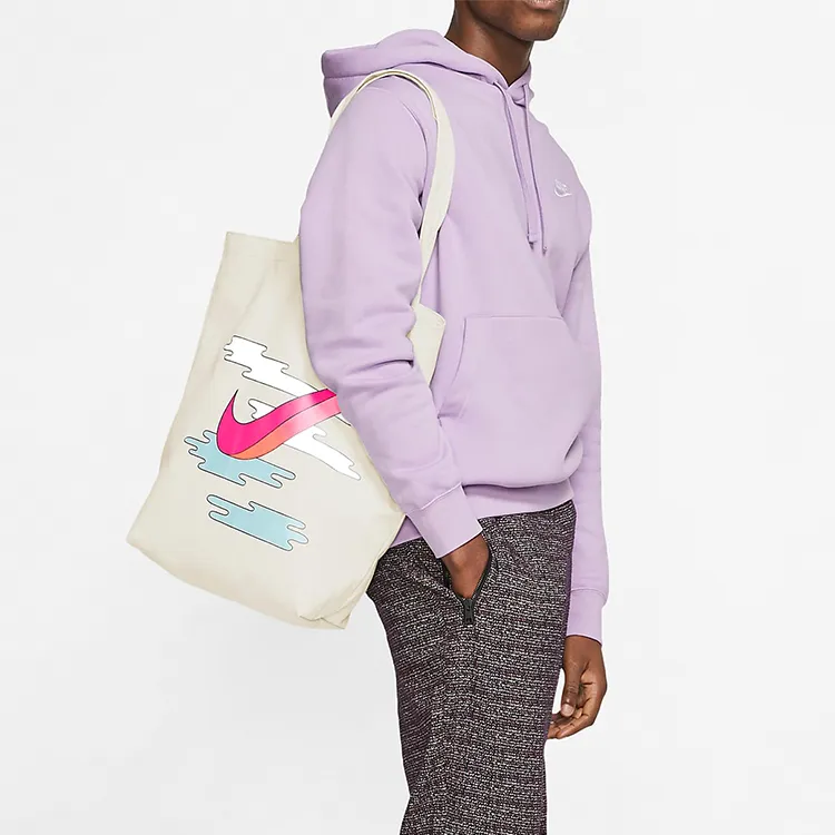 Nike Heritage Cotton Tote Bag Shopping Bag Shoulder Bags Unisex Beige-6