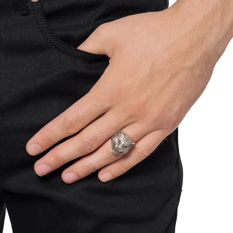 GUCCI 925 Sterling Silver Rings Men's-4